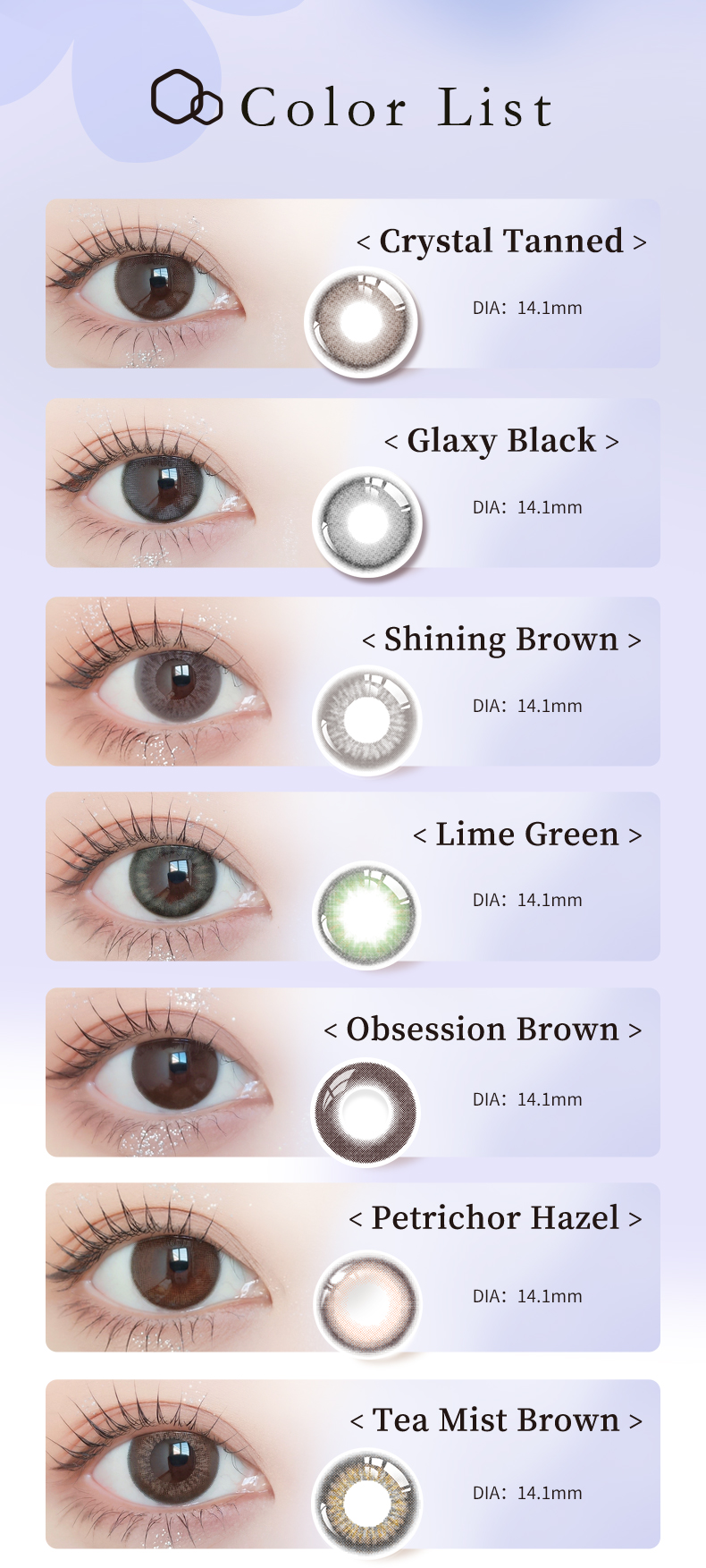 アイケア mi-ko Miacare Confidence 1 Day Silicone Hydrogel Color Contact